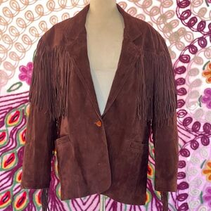 Brown Suede Fringe Jacket